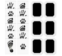 Wozzies 6 Piezas Huellas Manos y Patas para Mascotas, Set de Huellas de Patas para Perro, Gato, Almohadilla Clean Touch, Huella Sin Contacto con la Piel, 12,5 cm x 8 cm, Negro