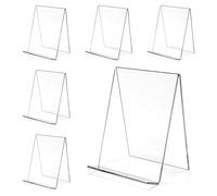 Wozzies Sujeta Libros, 6 Piezas Sujetalibros Estanteria de Acrílico Transparente, Soporte Libros Antideslizante para la Escritorio, Dormitorio, Oficina, Escuela, Biblioteca, 15x13x10cm Apoya Libros