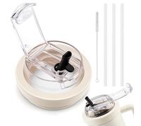 Wozzies Tapa a Prueba de Fugas para Stanley Cup, Tapa de Repuesto Extraíble para Vaso de 1,2 L con 3 Pajitas y 1 Cepillo, Tapa Reutilizable, Accesorio para Stanley Cup