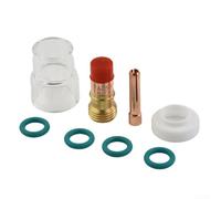 WP-17/18/26 Kit de antorcha de soldadura TIG, juego de 8 piezas con taza de vidrio resistente al calor #12, para lente de gas rechoncho y pinza, juntas tóricas resistentes y aislantes, accesorios para
