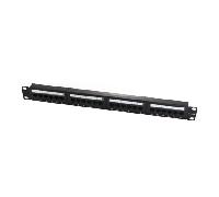 wp 19 patch panel cat.6a utp 24 rj45 ports 1u with cable management black (wpc-pan-6au-24)