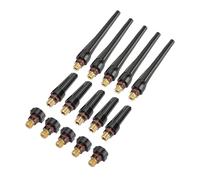 WP - Tapa trasera de antorcha de soldadura TIG 17/18/26 |Piezas de repuesto de cobre y plástico para alta temperatura 57Y02 / 57Y03 / 57Y04 |Tapa de lente de gas resistente para (15pcs57Y02 57Y03