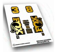 WP746 PEGATINAS COMPATIBLES CON HORQUILLA FOX 38 2026-2027 FACTORY, CROMADO ORO