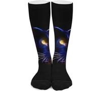 Wpamlrta Black Panther in The Dark - Calcetines largos casuales para hombre, media pantorrilla, para correr, deportes, viajes, 42 cm, Como se muestra en la imagen, Talla única