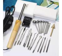 WPBXQKWAY Electric Fabric Flower Maker, Flower Making Kit, Artificial Flower Ironing Machine, with 22 Heads, Anti-scalding Bracket, Adjustable Temperature, DIY Fake Flower Making Petal Modeling Tools