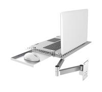 WPBXQKWAY Laptop Wall Mount, Laptop Stand, Adjustable Laptop Holder with Mouse Tray, Vented Cooling Platform, Full Motion Articulating Notebook Tray, Weight Capacity 8KG, for Office, Workstation