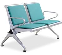 WPBXQKWAY PU Double Office Guest Chair, 2-Seat PU Waiting Room Chairs, Reception Area Furniture with Arms, Airport Reception Bench, Lobby Bench in Bank Hospital(Green)