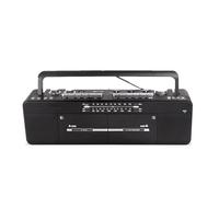 WPBXQKWAY Vintage Classic 80s Style Portable Boombox with Cassette Player Recorder, Double Tape Player, Cassette Boombox Radio, Am/FM Radio, FM/SW/WM Radio - MP3/U Disk, TF Card Playback