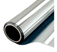 WPCTEV Película de Espejo unidireccional para Ventana, película de privacidad estática, no Adhesiva, Decorativa, Control de Calor, Anti UV, Tinte de Ventana para el hogar y la Oficina, Plateado, 6 mm