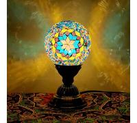 wpdash Orbe luminoso marroquí hecho a mano, enchufable con interruptor simple para la serenidad del recámara, esquina de estudio, noches de spa y festivales (3.9 x 7.1 pulgadas)