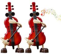 WPDUIODF Adornos De Caja De Música con Forma De Violín Y Guitarra, Réplicas En Miniatura De Instrumentos Musicales, Decoración Musical De Plástico Pintada A Mano, For Amantes De La Música .(Red2)