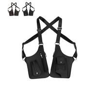 WPDUIODF Bolsa De Hombro Doble For Axila, Funda Antirrobo Con Correa Ajustable Oculta, Bolsa Táctica Antirrobo For Exteriores Con Múltiples Bolsillos(Black)