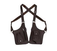 WPDUIODF Bolso Bandolera Doble For Hombre, Con Bolsillo Antirrobo, Multiusos, Con Doble Compartimento Y Bolsillo For Teléfono.(Dark Brown)