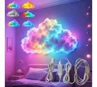WPDUIODF Decoración De Luz LED Alimentada Por USB DIY, Luz De Nube LED 3D, Kit De Luz Ambiental, Lámpara De Nube Ajustable En Color Con Controlador, For Decoración De Habitaciones(157.4in)