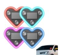 WPDUIODF Luz De Neón LED Inalámbrica con Forma De Corazón, Alimentada por Energía Solar, For Pilar C. Accesorio Decorativo Romántico For El Interior del Coche En San Valentín.(4PCS)
