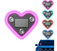 WPDUIODF Luz De Neón LED Inalámbrica con Forma De Corazón, Alimentada por Energía Solar, For Pilar C. Accesorio Decorativo Romántico For El Interior del Coche En San Valentín.(Pink)