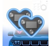 WPDUIODF Luz De Neón LED Inalámbrica con Forma De Corazón For Pilar C, Alimentada por Energía Solar. Luz LED Solar For Coche con Sensor De Luz. Luz Ambiental Inalámbrica For El Coche.(2pcs-Blue)