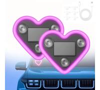 WPDUIODF Luz De Neón LED Inalámbrica con Forma De Corazón For Pilar C, Alimentada por Energía Solar. Luz LED Solar For Coche con Sensor De Luz. Luz Ambiental Inalámbrica For El Coche.(2pcs-Pink)