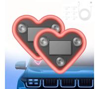 WPDUIODF Luz De Neón LED Inalámbrica con Forma De Corazón For Pilar C, Alimentada por Energía Solar. Luz LED Solar For Coche con Sensor De Luz. Luz Ambiental Inalámbrica For El Coche.(2pcs-Red)