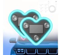 WPDUIODF Luz De Neón LED Inalámbrica con Forma De Corazón For Pilar C, Alimentada por Energía Solar. Luz LED Solar For Coche con Sensor De Luz. Luz Ambiental Inalámbrica For El Coche.(2pcs-Ice Blue)