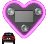 WPDUIODF Luz De Neón Solar En Forma De Corazón For Coche, Decoración For El Día De San Valentín, Accesorio For Ventana con Forma De Corazón, For Todo Tipo De Coches, For Parejas(Pink,1psc)