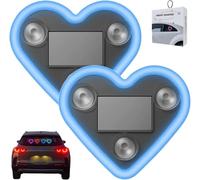WPDUIODF Luz De Neón Solar En Forma De Corazón For Coche, Decoración For El Día De San Valentín, Accesorio For Ventana con Forma De Corazón, For Todo Tipo De Coches, For Parejas(Blue,2psc)