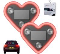 WPDUIODF Luz De Neón Solar En Forma De Corazón For Coche, Decoración For El Día De San Valentín, Accesorio For Ventana con Forma De Corazón, For Todo Tipo De Coches, For Parejas(Red,2psc)