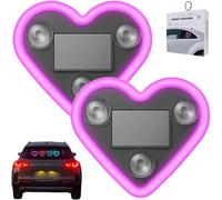 WPDUIODF Luz De Neón Solar En Forma De Corazón For Coche, Decoración For El Día De San Valentín, Accesorio For Ventana con Forma De Corazón, For Todo Tipo De Coches, For Parejas(Pink,2psc)