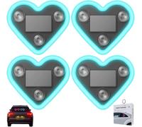 WPDUIODF Luz De Neón Solar En Forma De Corazón For Coche, Decoración For El Día De San Valentín, Accesorio For Ventana con Forma De Corazón, For Todo Tipo De Coches, For Parejas(Ice Blue,4psc)