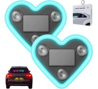 WPDUIODF Luz De Neón Solar En Forma De Corazón For Coche, Decoración For El Día De San Valentín, Accesorio For Ventana con Forma De Corazón, For Todo Tipo De Coches, For Parejas(Ice Blue,2psc)