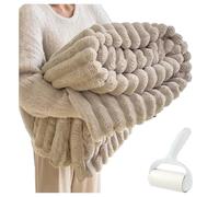 WPDUIODF The Bunny Blanket Queen For Adultos, Manta con Funda De Terciopelo De Leche De Invierno, Cómoda Y Cálida Manta For Sofá, For Uso En Cama, Sofá, Oficina En Casa(Khaki,59.1 * 78.7in)