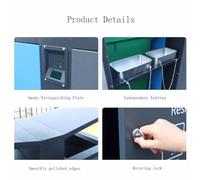 wpenshiDM125 Bote de basura para exteriores Papelera metálica de gran capacidad con doble contenedor for exteriores y espacios públicos. Bote de basura comercial