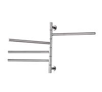 WPHH Secadero Calentador De Toallas, Toallero Eléctrico Giratorio De 180 ° con 4 Brazos Plegables, Radiador Toallero Calefactado para Baño Montado En La Pared De Acero Inoxidable 304,Hardwired