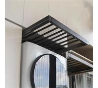 WPJBDS Tendedero Extraíble para Armario Y Cuarto De Lavado, Cajón Organizador De Pantalones, Estante De Aleación De Aluminio Que Ahorra Espacio Encima De La Lavadora,Negro,44x75cm/17x29.5in(DXL)