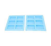 WPKD BLUEIY 2 piezas de silicona, 6 rejillas resistentes al calor, flexibles, reutilizables, para hacer jabones, hornear pasteles, magdalenas, color azul