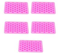 WPKD BLUEIY 5 bandejas de silicona con forma de corazón, 55 rejillas para cubitos de hielo, moldes para caramelos, para hornear, utensilios de cocina
