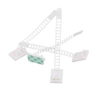 WPKD BLUEIY 50 Uds Clips ajustables autoadhesivos diseño escalonado abrazadera de alambre organizador negro blanco ACT17 tamaño pequeño para uso en el hogar y la Oficina (Blanca)