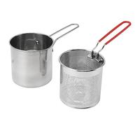 WPKD BLUEIY Cazo de Cocina con Cestilllo Freidor,Olla De Acero Inoxidable con Mango De Agarre,para Freír Pescado,Camarones,Pollo Y Patatas Fritas