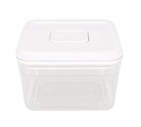 WPKD BLUEIY Contenedor de almacenamiento de alimentos de 1000 ml, organizador hermético a prueba de fugas con tapa de interruptor de presión para granos, arroz, harina, salsa, transparente