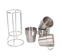 WPKD BLUEIY French Pr - Cafetera de borosilicato resistente al calor de 350 ml, con tapa, cafetera manual para oficina y hogar, color plateado