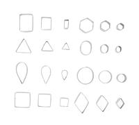 WPKD BLUEIY Juego de 24 cortadores de galletas, formas geométricas de acero inoxidable para hornear alimentos, cortador de galletas, herramientas de corte de alimentos, varias formas