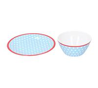 WPKD BLUEIY Juego de 3 cajas de almacenamiento para nevera, cuenco de conservación de acero inoxidable 304 con tapa, plato de porcelana de imitación para ensalada de frutas, accesorios de cocina