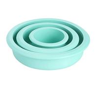 WPKD BLUEIY Juego de moldes redondos de 3 niveles, de silicona para hornear, ideal para cumpleaños, bodas y fiestas de Navidad, antiadherentes, fáciles de limpiar, 8, 9 y 10 pulgadas