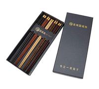 WPKD BLUEIY Juego de palillos de madera, vajilla reutilizable para sushi, regalos para utensilios de alimentación del hogar, suministros de cocina, 10 pares, 24 cm de largo, acabado de madera