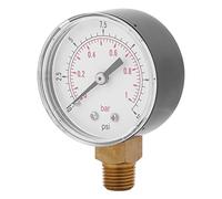 WPKD BLUEIY Manómetro,Mini Manómetro de Baja Presión,0-15psi/0-1bar,Rosca BSPT de 1/4,Medidor de Presión Lleno de Líquido de Metal,para Combustible Aire Aceite Agua