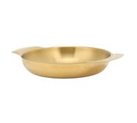 WPKD BLUEIY Paellera de acero inoxidable, sartén grande de doble oreja, olla de fondo plano para una fácil limpieza, calentamiento uniforme, ideal para cocinar paella y otros platos, 30 cm