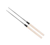 WPKD BLUEIY Palillos de acero inoxidable, palillos japoneses para sushi con mango de madera, tamaño S, ideal para sushi y cocina asiática, 23 cm