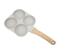 WPKD BLUEIY Sartén antiadherente de 4 agujeros, mini sartén para tortillas de 4 tazas con asa para cocina de inducción universal de fondo plano, ideal para cocinar huevos y desayuno, 28 cm