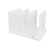 WPKD BLUEIY Soporte divisor de estantes, organizador de plástico moderno de fácil montaje para bolso, libros, vajilla, 4 tablas divisoras, organizador de almacenamiento de estante