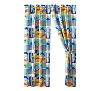 WPM Kids Collection Bedding 4 Piece Blue Ocean Life Curtain Set with 2 Panels and 2 Tie Backs Whale Fun Sun Water surf Design Ocean Life Whale, Curtai